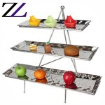 Buffet Display Stand Factory - Steel Elevation Riser Glass Platters Set