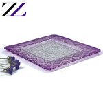Glass Plates Supplier - Round Purple Eco Plates Kitchen Dinner Set