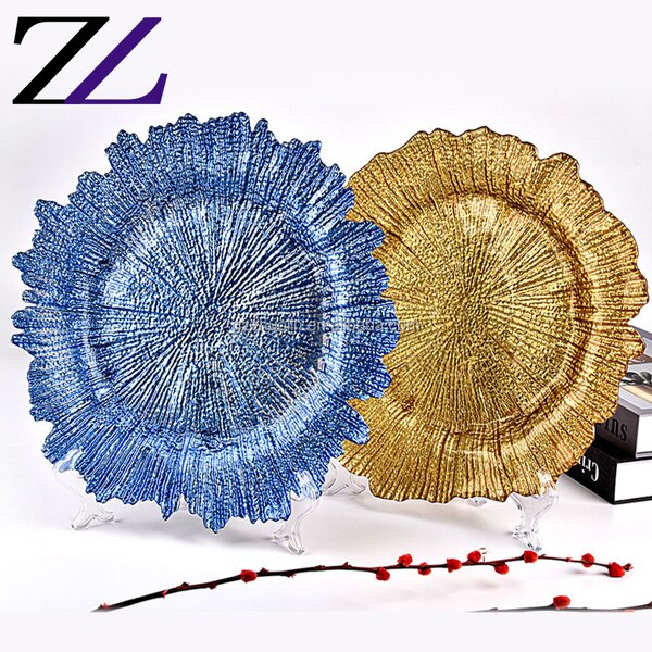 Charger Plate Manufacturer - Creative Texture Gold Charging Plates Set