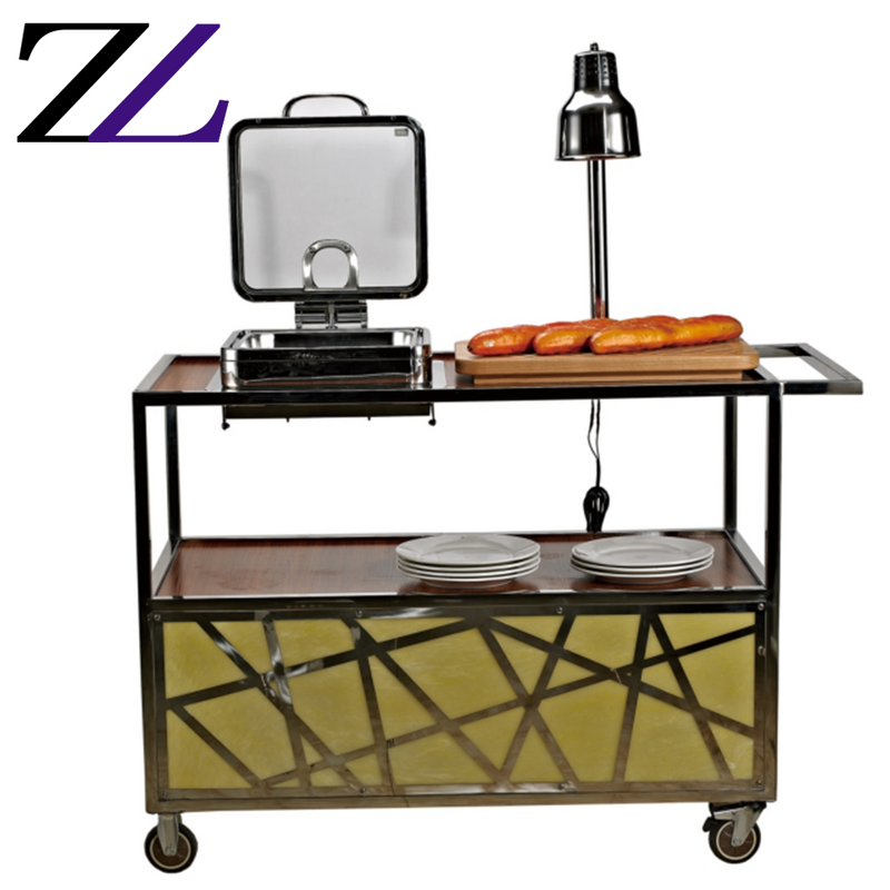Food Warmer Trolley Manufacturer - LED Chafing Dish Banquet Serving Cart