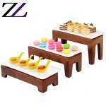 Wooden Display Rack Supplier - Sapele Wood Buffet Bread Display Stand