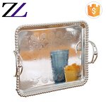 Charger Plate Supplier - Antique German Silver Beaded Serving Tray