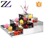 Buffet Server Factory - Hammered Stainless Steel Elevation Display Stand