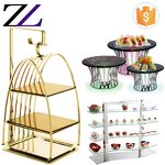 Dessert Display Stand Supplier - Gold 3 Tier Birdcage Cupcake Catering