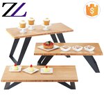 Buffet Food Stand Manufacturer - Stainless Steel 3 Tier Wooden Cupcake