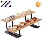 Buffet Food Stand Manufacturer - Stainless Steel 3 Tier Wooden Cupcake