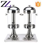 Juice Dispenser Manufacturer - 2-Tank Gold Glass Cold Drink Machine