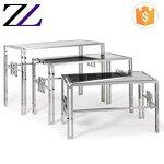 Buffet Table Factory - Glass Top Stainless Steel Folding Rectangular