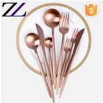 Flatware Set Supplier - Matte Copper Rose Gold Plated Cutlery
