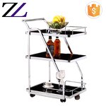 Food Service Trolley Factory - 3 Tier Luxury Mobile Dessert Drinks Cart