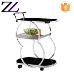 Food Service Trolley Factory - 3 Tier Luxury Mobile Dessert Drinks Cart