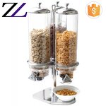 Food Dispenser Supplier - 3 Tank Acrylic Cereal Dry Bulk Dispenser