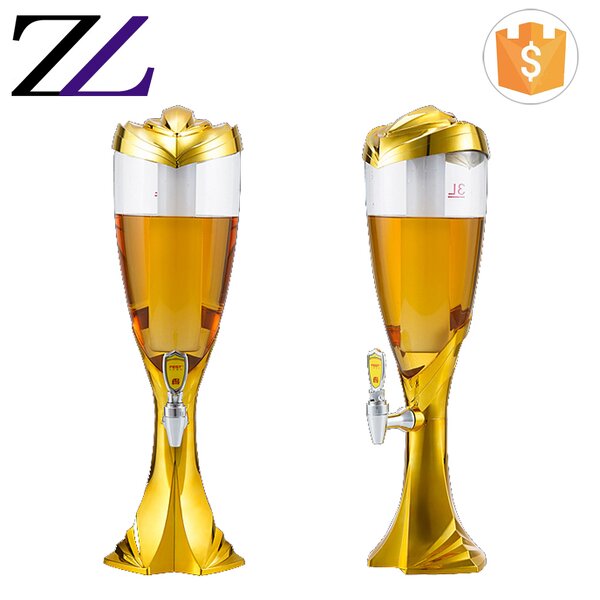 Beer Dispenser Manufacturer - Gold Stand Led Ice Tube 3 Litres Acrylic