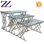 Buffet Table Factory - Glass Top Stainless Steel Folding Rectangular