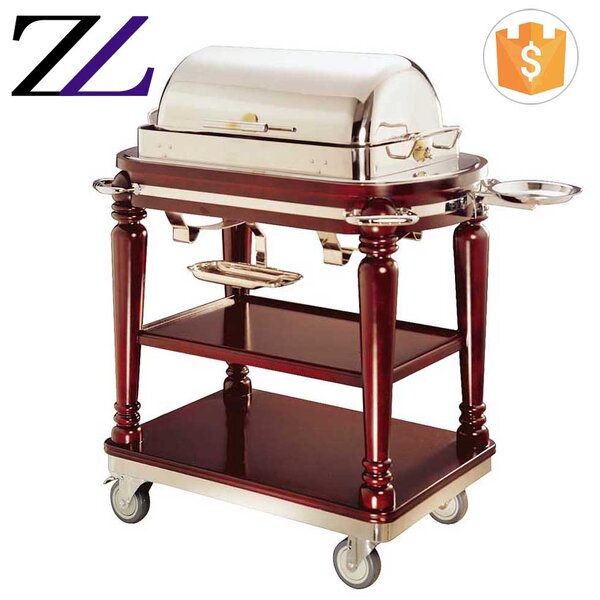 Food Warmer Trolley Supplier - Solid Wooden Electric Roast Beef Chafing Dish