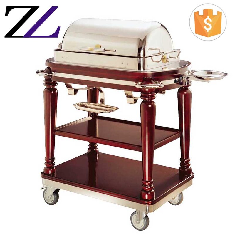 Food Warmer Trolley Supplier - Solid Wooden Electric Roast Beef Chafing Dish