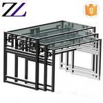 Buffet Table Factory - Tempered Glass Top Stainless Steel Mirrored