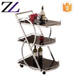 Food Service Trolley Factory - 3 Tier Luxury Mobile Dessert Drinks Cart