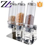 Food Dispenser Supplier - 3 Tank Acrylic Cereal Dry Bulk Dispenser