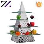 Dessert Rack Manufacturer - Pyramid Tower Hammered Stainless Steel