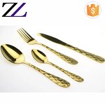 Flatware Set Manufacturer - Mirror Polished Hammered Rose Gold Cutlery