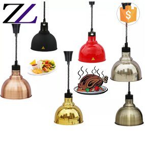 Food Warmer Lamp Factory - Flexible Hanging Green Copper Buffet Light
