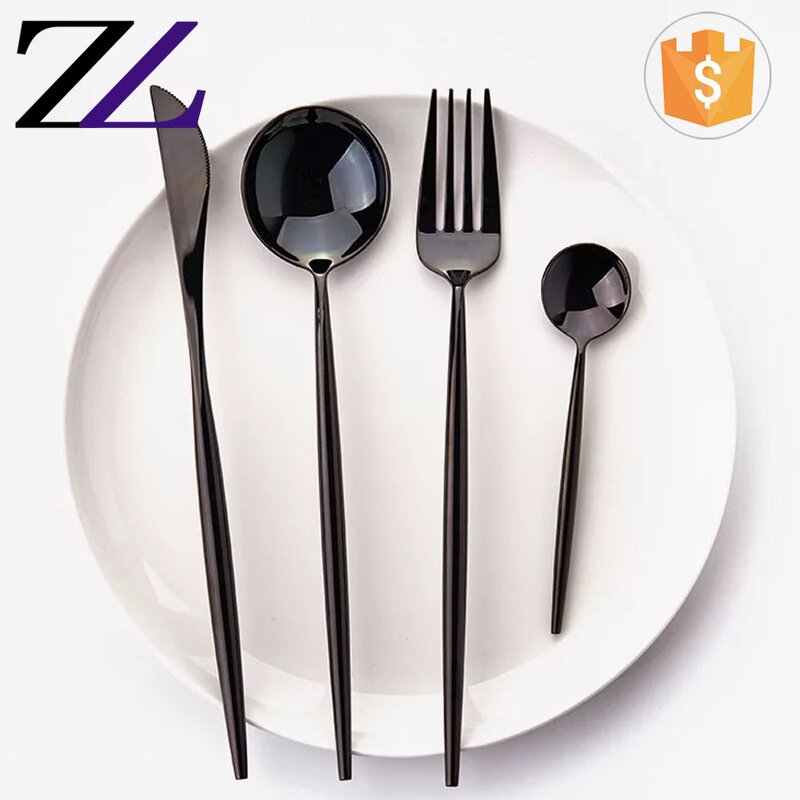 Cutlery Set Factory - Luxury Black 18/10 Stainless Steel Flatware