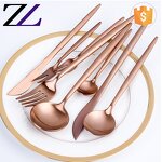 Flatware Set Supplier - Matte Copper Rose Gold Plated Cutlery