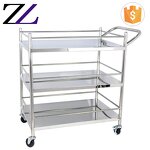 Food Transport Trolley Manufacturer - 3 Tier Stainless Steel Restaurant Warmer