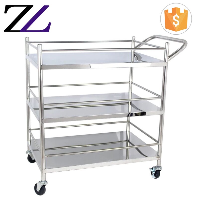 Food Transport Trolley Manufacturer - 3 Tier Stainless Steel Restaurant Warmer