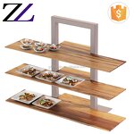 Buffet Food Stand Manufacturer - Stainless Steel 3 Tier Wooden Cupcake