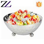 Serving Bowl Factory - Silver Plated Hammered Stainless Steel Fruit