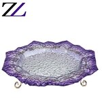 Glass Plates Supplier - Round Purple Eco Plates Kitchen Dinner Set