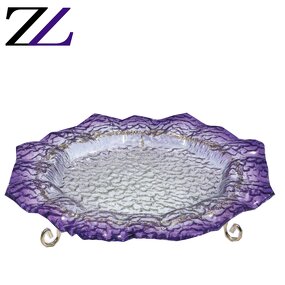 Glass Plates Supplier - Round Purple Eco Plates Kitchen Dinner Set