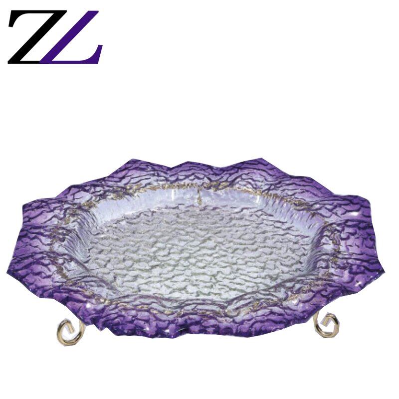Glass Plates Supplier - Round Purple Eco Plates Kitchen Dinner Set