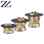 Buffet Display Risers Manufacturer - Gold Dessert Serving Square Risers