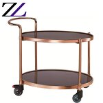 Food Trolley Supplier - Gold Liquor Wine Tea Water Bottle Service Cart