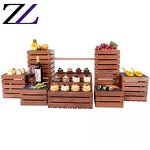 Wooden Dessert Stand Manufacturer - Open Buffet Slate Platters Display
