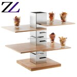 Cake Stand Supplier - 5 Layers Wood Black Vintage Metal Tabletop