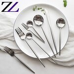 Cutlery Set Supplier - 304 Gold Plated White Handle Bulk Flatware
