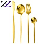 Flatware Set Manufacturer - Matte Antique Brass Blue Handle Cutlery