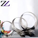 Fruit Bowl Supplier - Saudi Arabic Round Moon Hammered Tray Bowl