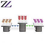 Food Stand Supplier - Black Base White Tray Wedding Buffet Tableware