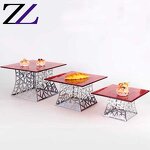 Dessert Display Stand Supplier - Clear Glass Plates Silver Cupcake Set