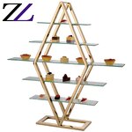 Buffet Food Display Stand Supplier - Luxury Gold Shelf Dessert Buffet