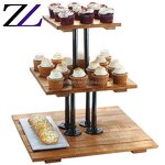 Buffet Display Unit Factory - Square Wooden Waffle Dessert Risers