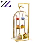 Dessert Table Decor Supplier - Brass Bird Cage Cupcake Serving Tray