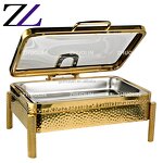 Chafing Dish Manufacturer - 9L Luxury Gold Hammered Buffet Set