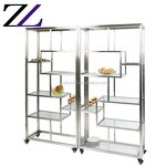 Buffet Display Stand Supplier - Wall Mounted Stainless Steel Mobile Cart