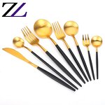 Cutlery Set Supplier - 304 Gold Plated White Handle Bulk Flatware